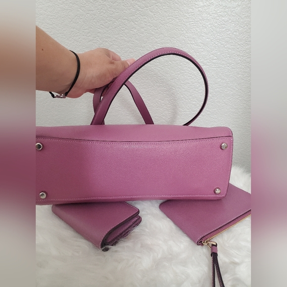 COACH 3 fer purple blush like new beautiful Coach purse, wallet, and wristlet - Picture 8 of 14